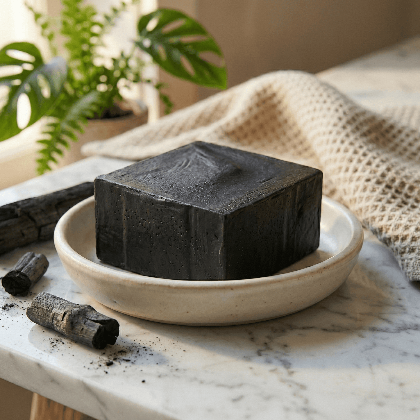 Jabón Artesanal Carbon Activado Y Algas Marinas Mamushka