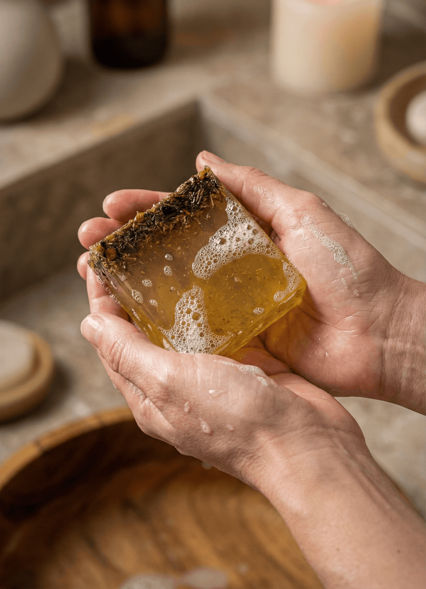 Jabón Artesanal Manzanilla Árnica Mamushka